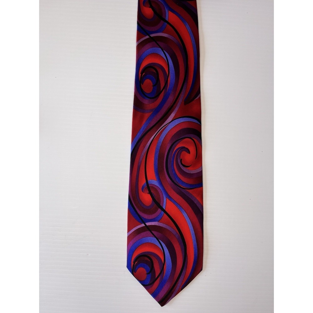 Jerry Garcia Silk Tie Collection 43 Duckworm Alarm Abstract Art Red Blue 58x4‎
